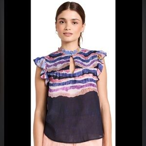 NWT Chufy $330 Kaia Top in Navy, SZ XS